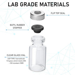 10 Pack 2Ml Sealed Sample Vials, Transparent Glass Vials with Self Healing Injec