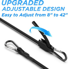 36 Inch Adjustable Bungee Cords with Carabiner Hooks, 4 Pack Heavy Duty Outdoor