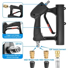 24″ Pressure Washer Surface Cleaner With Dual Handle 4000 PSI 3/8″ Quick Connect
