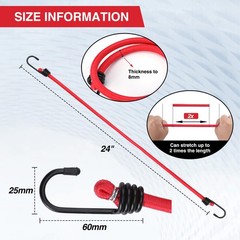 Bungee Cords Assorted Lengths 1048 Inch Outdoor Tie Down Elastic Straps 22 Pcs