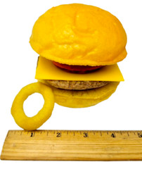 Display Fake Food Prop Vintage Large Cheeseburger With Onion Ring