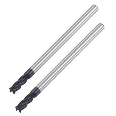 2pcs 3mm Dia 4mm Shank HRC45 Carbide AlTiN Coated 4 Flute Square End Mill