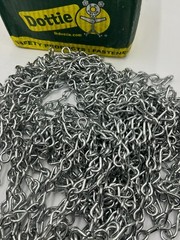 QTY 100 L.H. Dottie #10 Gauge Bright Galvanized Jack Chain Low Carbon Steel