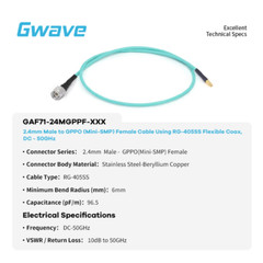 2.4mm Male to GPPO (Mini-SMP) Female Cable | RG-405SS Flexible Coax | DC – 50GHz