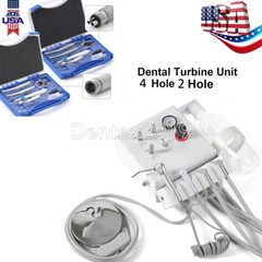 Portable Dental Turbine Air Compressor Unit 2/4Hole/High Low Speed Handpiece Kit