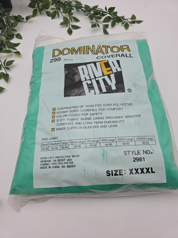 River City Dominator 2981 Green Coverall New Sz 4XL 58-60