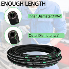 Hydraulic Hose 100ft 1/2in 3988Psi 2 Steel Braid 20Pcs JIC 37° Fittings