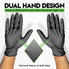 10 Mil Nitrile Non-Sterile Mechanics Gloves | Heavy Duty Disposable | Diamond Te