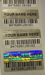 1500 BCc Custom Print BARCODE Security Hologram Tamper Evident Label Stickers