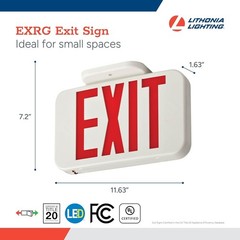 LED Exit Sign Single Sided Switchable Red Green Emergency Backup Wall Mount