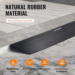 Cuttable Threshold Ramp 1.2″ Rise Rubber Wheelchair Ramp Solid 35.4″ Wide