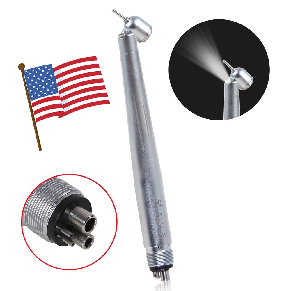 1-10* Fit Dental 45° Angle/Big Head Light E-generator Fiber Optic Handpiece
