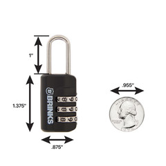 Zinc Diecast 22Mm Combination Sport Padlock with 13/16In Shackle, 2 Pack