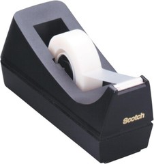 1 INCH Desktop Tape Dispenser Double-Sided Tabletop Fits Standard Rolls, Black
