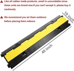 3 Pack Dual Channel Rubber Cable Protector Ramp 2 Channel Traffic Speed Bump