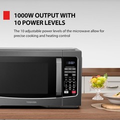 EM131A5C-BS Countertop Microwave Ovens 1.2 Cu Ft 12.4″ Removable Turntable Smart
