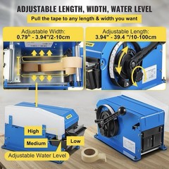 VEVOR Manual Water Activated Tape Dispenser FX-800 Carbon Steel Adjustable
