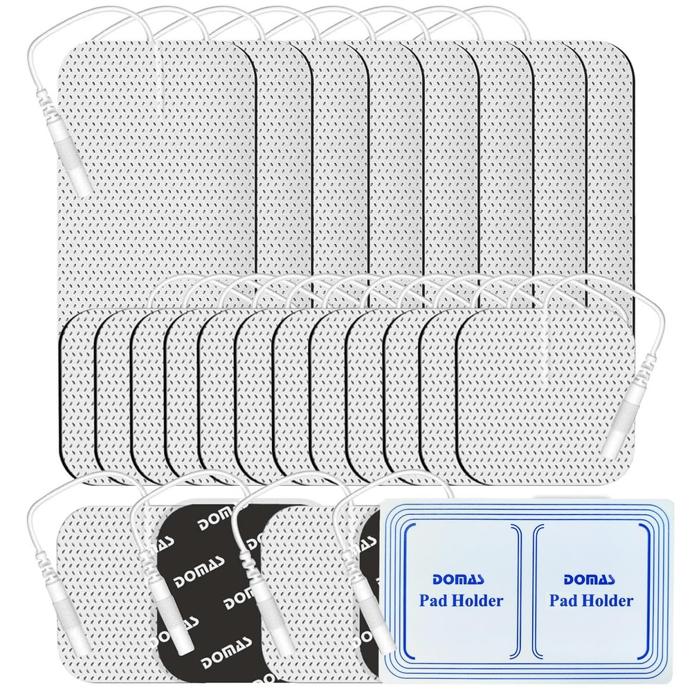 DOMAS 24 Pack 2×2&2×4 TENS Pads with Pad 2 x 2 inch, 2 x 4 White