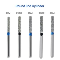 JMU Dental Diamond Burs Round End Cylinder FG(881-012/14/16M/SC) 5Pcs-50Pcs