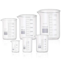 6 Pack Glass Lab Pyrex Beaker Set Measuring Cup Thick 25/50/100/250/500/1000ml