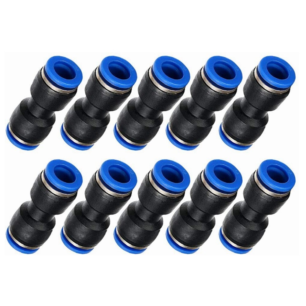 10X Air Pneumatic 1/4″ to 1/4″ 6mm to 6mm Straight Push in Connectors Quick A534