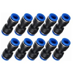 10X Air Pneumatic 1/4″ to 1/4″ 6mm to 6mm Straight Push in Connectors Quick A534