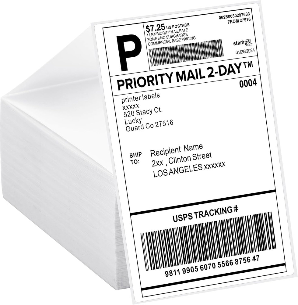 4×6 Thermal Labels Fanfold 500-Pack Crisp Prints Thermal Shipping Labels 4×6 Com