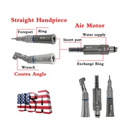 NSK Style Dental Latch/Push Slow Speed Handpiece Contra Angle Air Motor 2/4Holes