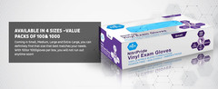 Med Pride Nitrile/Vinyl Blend Exam Gloves, Powder-Free Latex-Free XL (100 Box)