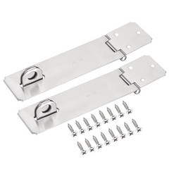 2pcs 6″ Stainless Steel Thick Door Latch Hasp Lock Clasp with Screws Silver