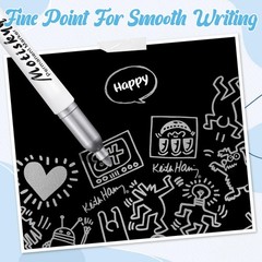 48 PCS Silver Metallic Permanent Marker Pens Medium Tip Quick Dry Paint