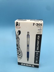 12 Pack Zebra F-301 Retractable Ballpoint Pen Stainless Steel Fine Point 27120