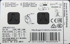 Siemens SIRIUS 3RT2024-2BB40 E:04 + 3RH2911-2FA22 E:03 Power Contactor -used-