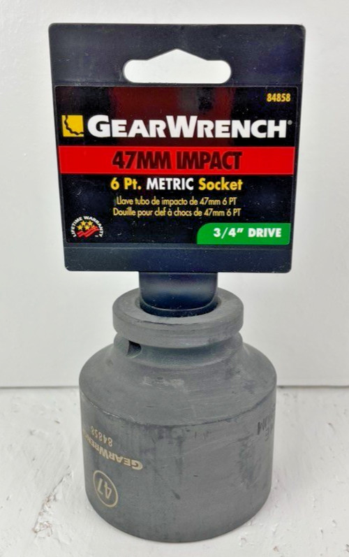47mm Gearwrench Impact Socket, Shallow Well, 3/4″ Drive, 6-Point, # 84858