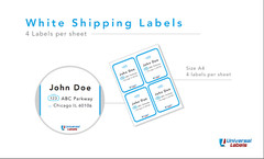 4 labels per sheet, 4″ x 5″ per label – High Premium Quality – Made in the USA