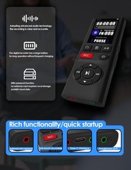 64GB Digital Voice Recorder with Playback Long Battery 2-inch Screen MP3 Audi…