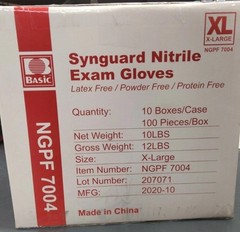 Synguard XL Powder Free Nitrile Exam Gloves (Extra Large) Case of 1000