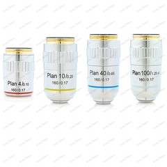4X 10X 20X 40X 100X Biological Microscope Plan Achromatic Objective Lens160/0.17