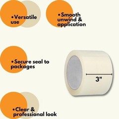 3″ x100 Yards 1.6 Mil, 6 Rolls, Clear Carton Sealing Packing Tape + 3″ Dispenser