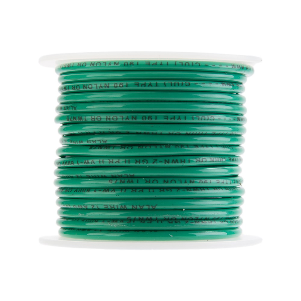 12 AWG Gauge Solid THHN Wire Green 50 ft 0.119″ 600 Volts Building Wire