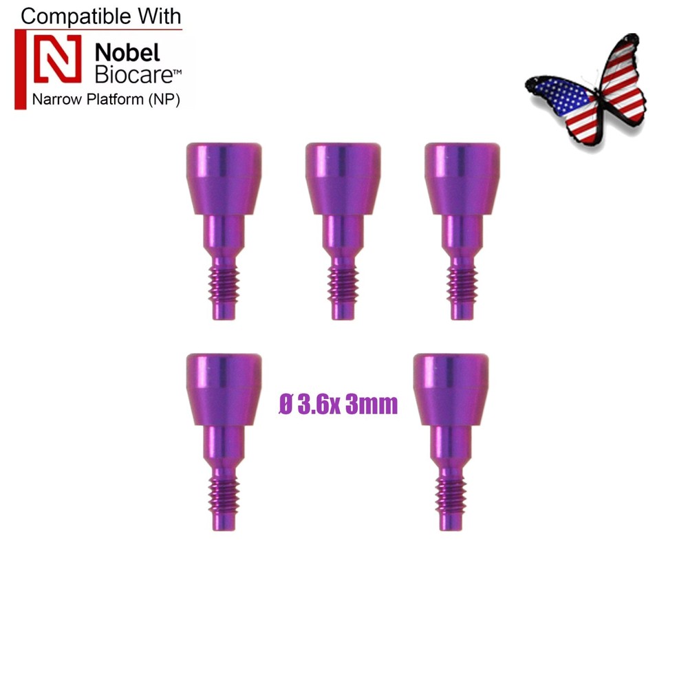 US 5Pcs Dental Healing Cap Abutment RP/NP Compatible Nobel Active ∅3.6 ∅5.0 ∅6.0