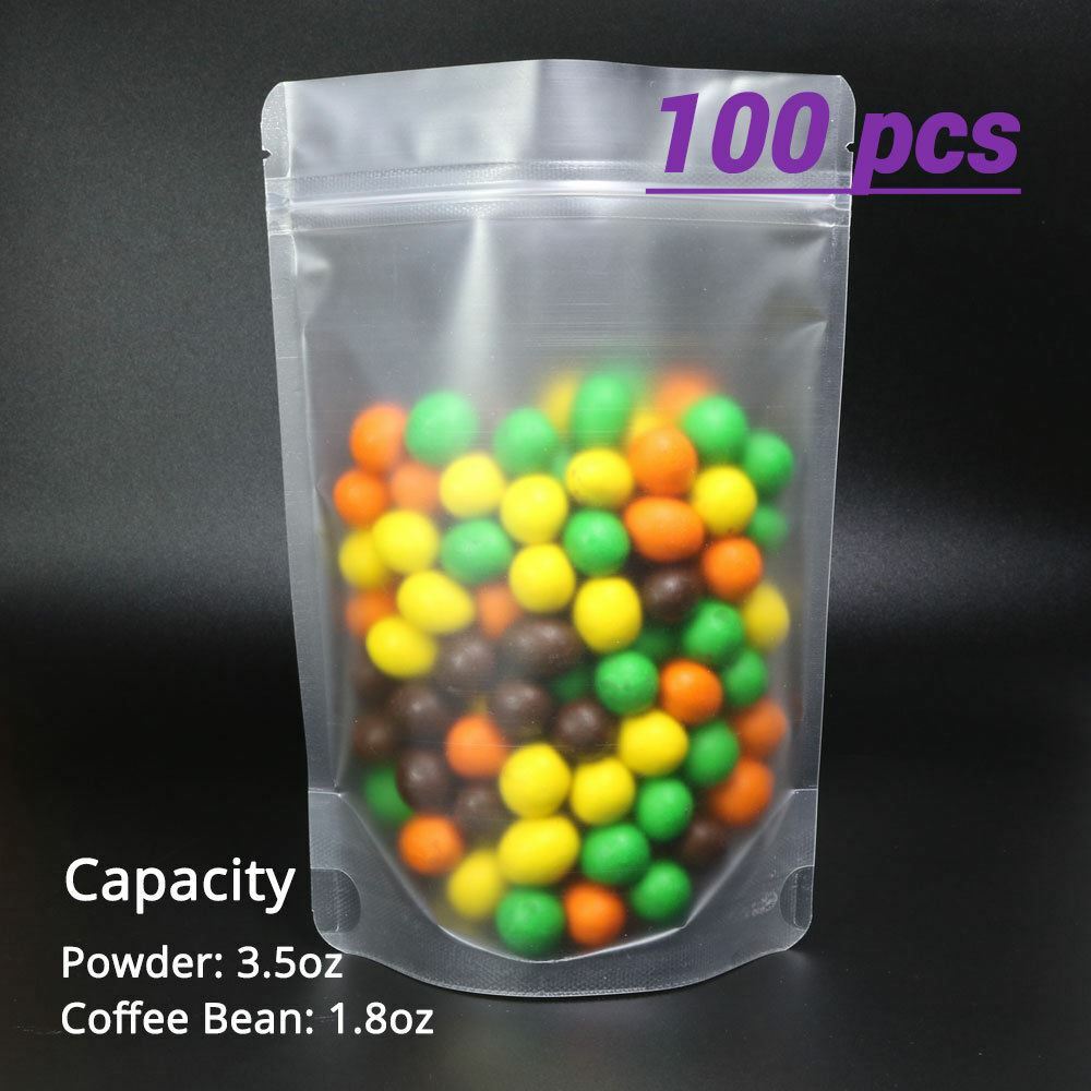 3.5oz Matte Both Sided Translucent Food Storage Mylar Stand Up Zip lock Bag O02