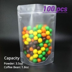 3.5oz Matte Both Sided Translucent Food Storage Mylar Stand Up Zip lock Bag O02