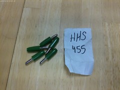 Lot/5 Vintage HH Smith 455 GREEN Solderless Banana Male Plug,15 Amps 1 KV.NOS