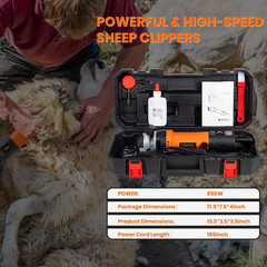 Sheep Shears Electric 850W Professional Heavy Duty Shearing Clipper with 6 Speed