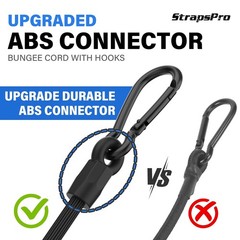 12 Inch Bungee Cords Heavy Duty 4 Pack Carabiner Hook Tie Down Straps