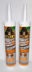 Gorilla All Purpose 9 oz Construction Adhesive Cartridge Tube White 2 Pack