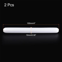2Pcs Magnetic Stir Bar Rod 4″ 100mm x10mm with Ring Shape PTFE Coating White