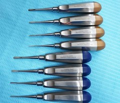 GERMAN 8 PC STRAIGHT DENTAL SURGERY EXTRACTING LUXATING APICAL ROOT TIP ELEVATOR
