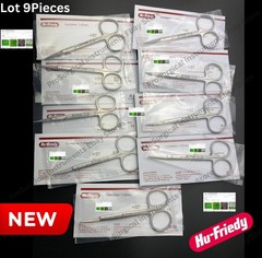 Hu-Friedy Iris Straight S17 Scissors 4.5″ German Stainless Steel Lot of 9x